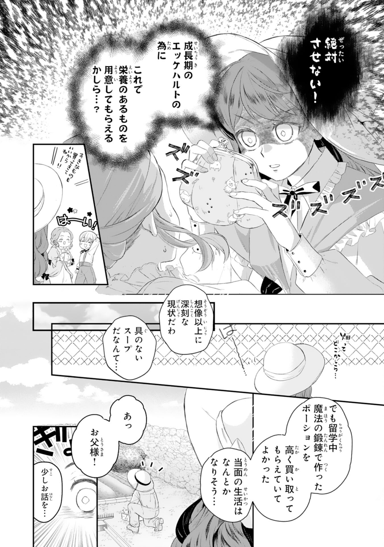 Chotto Rusu ni Shiteitara Ie ga Botsuraku Shiteimashita Tensei Reijo wa Zensei Chishiki to Seimaho de Daiji na Kazoku wo Sukuimasu - Chapter 2 - Page 12