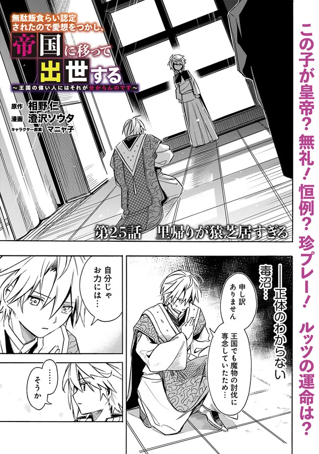 Mudameshi Kurai Nintei Sareta node Aiso o Tsukashi, Teikoku ni Utsute Shusse Suru ~Ookuku no Erai Hitoni wa Sore ga Wakara no desu~ - Chapter 25 - Page 1