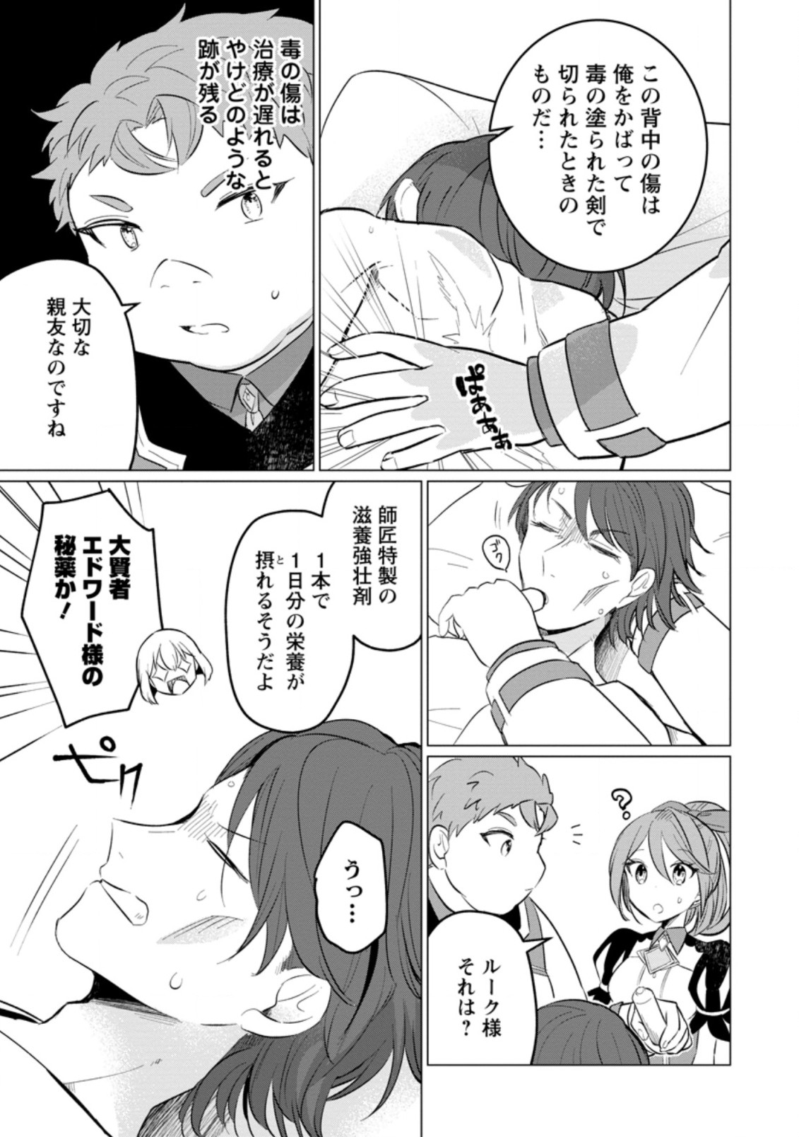 Tensei Saki ga Zannen Ouji Datta Ken: Ima wa Fukkin 1-kai mo Dekinai kedo Yasete Isekai Sukuimasu - Chapter 16.2 - Page 3