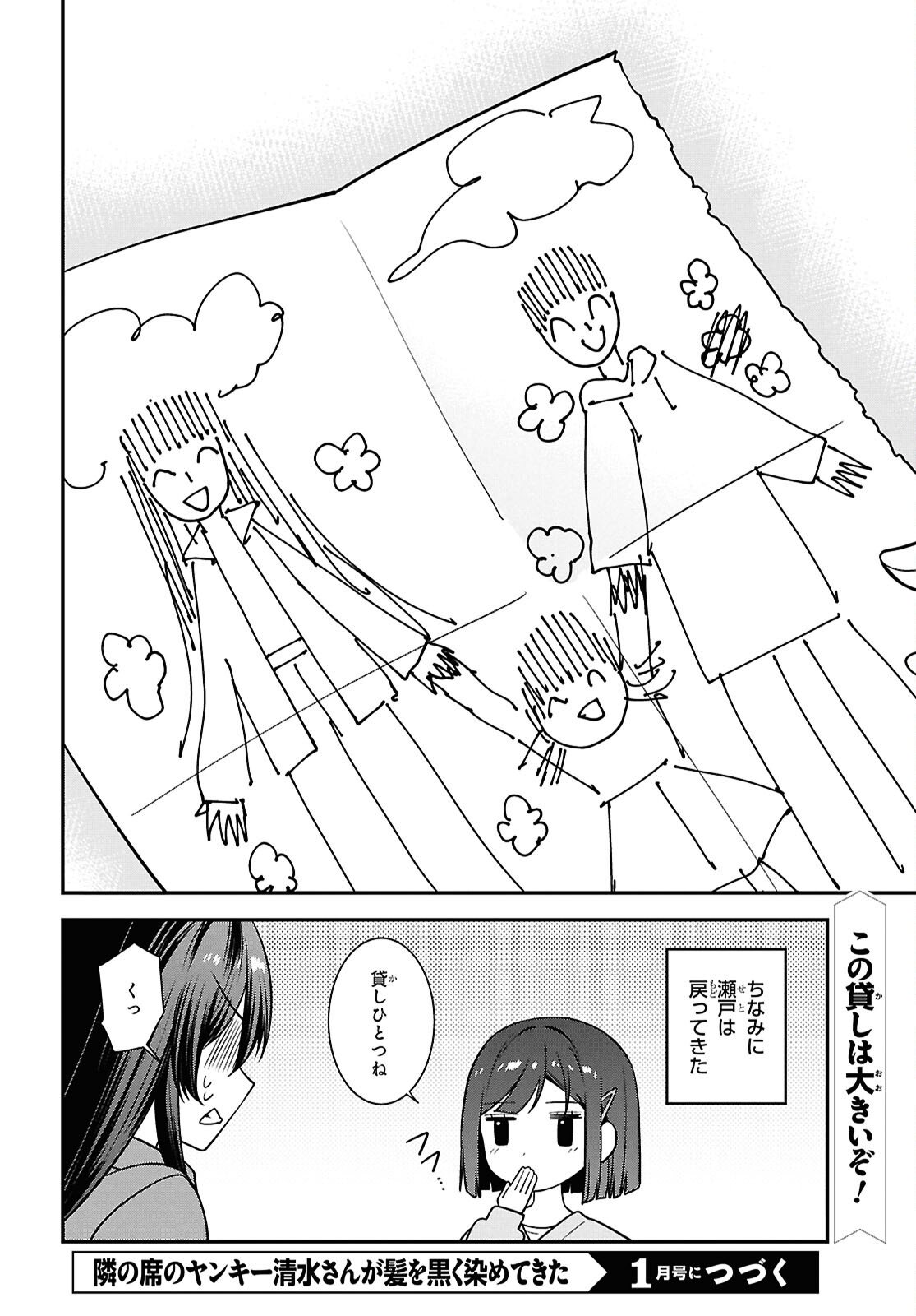 Tonari no Seki no Yankee Shimizu-san ga Kami o Kuroku Sometekita - Chapter 13 - Page 34